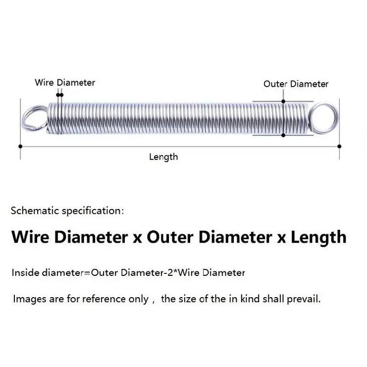 304 stainless steel pull spring double loop closed hook Stretch spring,Wire Dia0.6/0.7mm,OuterDia5/6/7/8mm,Length15-300mm.
