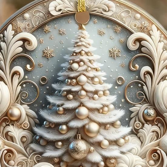 Мечта Рождественская елочная игрушка Сверкающая акриловая подвеска с золотой нитью Праздничный памятный подарок для семьи и друзей