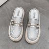 2024 Лето Новые Толстые Подошвы Повседневные Ленивые Одиночные Туфли Baotou Полутапочки для Женщин