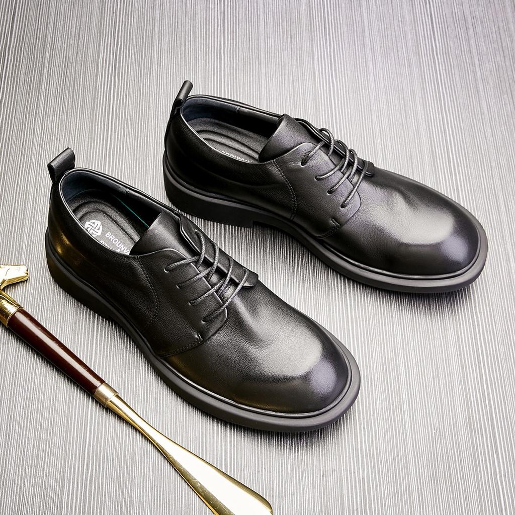 Кожаные туфли мужские из натуральной кожи мягкая подошва шнуровка зеленые туфли модные на низком каблуке с круглым носком деловые туфли формальные повседневные мужские туфли