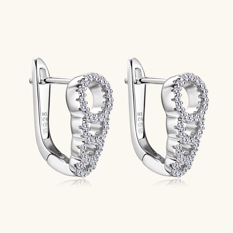 Gica Gema Europe And The United States Light Luxury Moissanite Earrings Female Temperament Senior Personality Earrings Daily Commute Accessories
