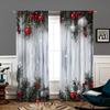 2 Pieces, Christmas Ball Wooden Background Curtains -30% Blackout - Suitable for Living Room, Bedroom, Kitchen, Home Decoration