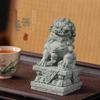 Chinese Green Sandstone & White Marble Lion Ornaments for Fish Tank Decoration