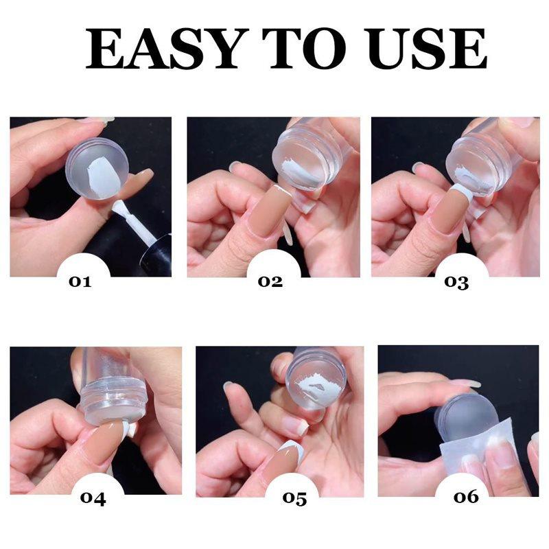 Силиконовые двухсторонние хрустальные ручки для дизайна ногтей и набор пластин для штамповки ногтей