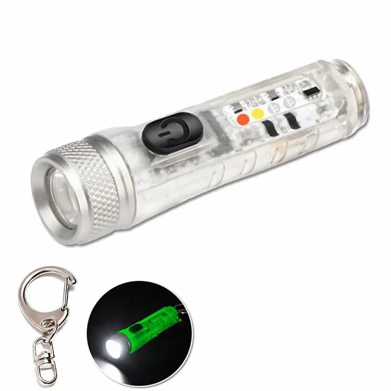 Mini Strong Light Flashlight Super Bright LED Rechargeable Portable Outdoor Waterproof Multifunction Micro Small Keychain Light