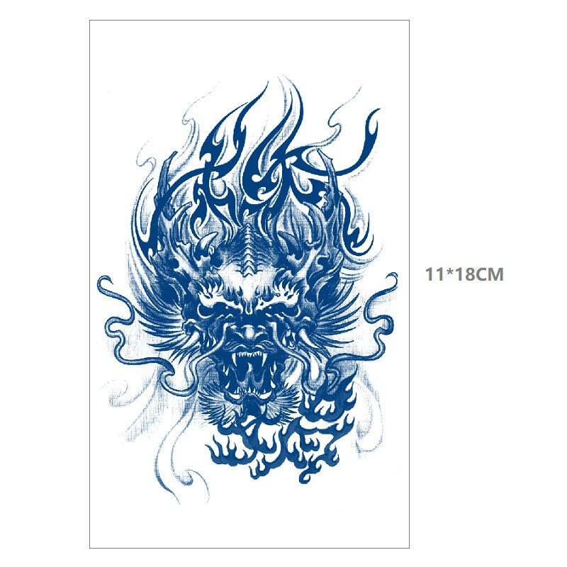 Herbal Juice Waterproof Butterfly Thorn Plain Flower Chest Semi Permanent Gradual Change Water Transfer Tattoo Sticker