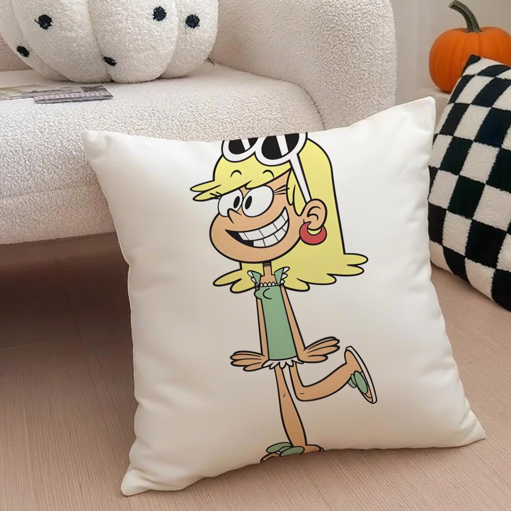 A fun TThe Loud House Cushion Cover Throw Pillow Cover Hidden Button Durable Polyester Chair Cushion