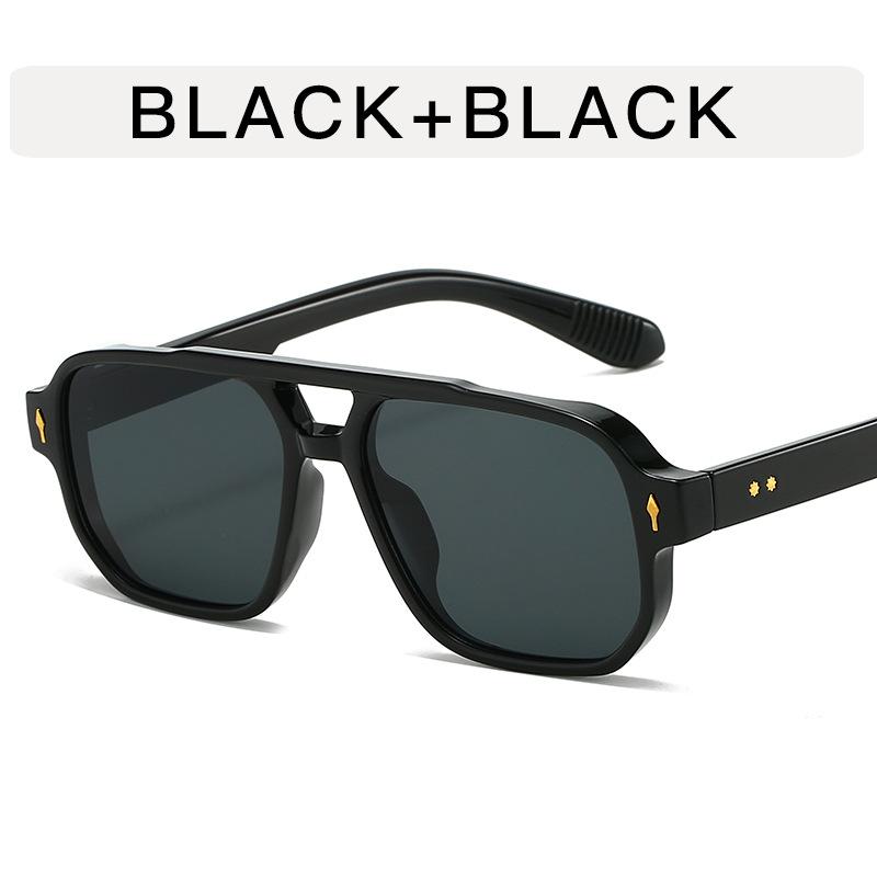 Солнцезащитные очки в европейско-американском стиле женские с двойной переносицей, украшенные заклепками, мужские очки для вождения, пеших прогулок, мужские солнцезащитные очки