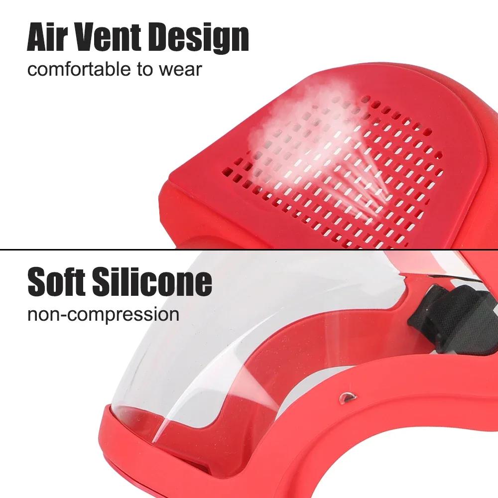 Полнолицевая маска, прозрачная защитная крышка для головы, глаз, очки, козырьки для экрана, пыленепроницаемая, противотуманная, кухонная утварь