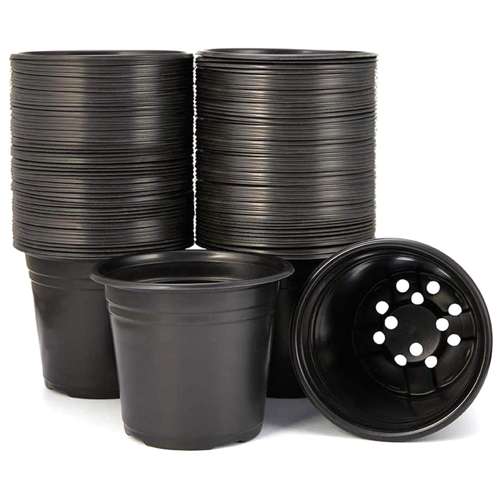 100Pcs Black Plastic Seedlings Plant Pots Nursery Pot Seedlings Starter Planter Container for Garden Yard Decor