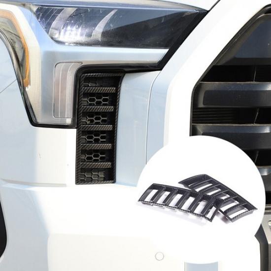 for Toyota Tundra   ABS Carbon Front Mesh Grill Molding Cover Trim 2pcs