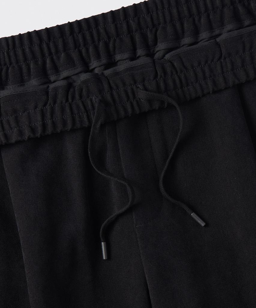 MUSINSA STANDARD Brushed One-Pleat Wide Elastic Pants [Black]