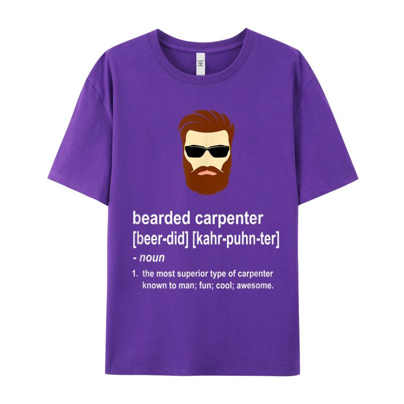 Funny Beard Carpenter Gift For Christmas Cotton Fabric Round Collar Tees Short Sleeve Leisure T Shirts Loose Funny Tshirts