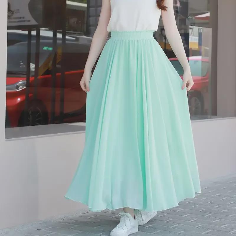 Миниатюрная белая двухслойная шифоновая юбка для пляжных танцев