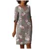 Women's Summer Vintage Floral Print V-Neck Half Sleeve Dress Dresses