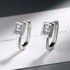 Серьги из стерлингового серебра 925 пробы с квадратным цирконом для женщин. Роскошные дизайнерские ювелирные аксессуары.