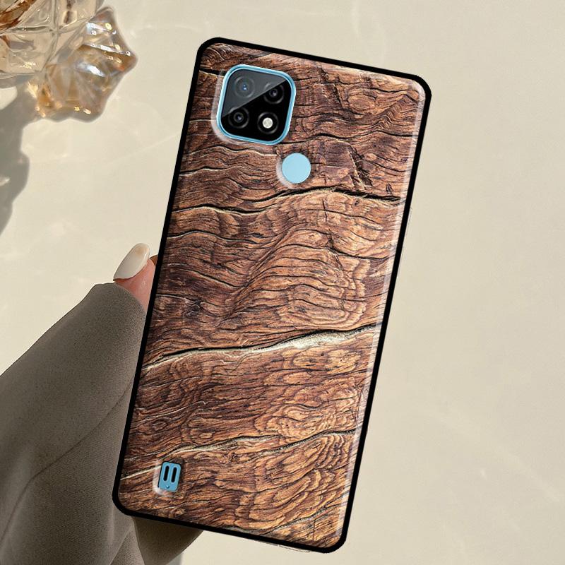 Чехол с текстурой дерева для Realme GT 7 Pro GT 6T 6 5 C67 C61 C55 C53 C51 C21Y C25S C75 10 11 12 13 14 Pro Plus