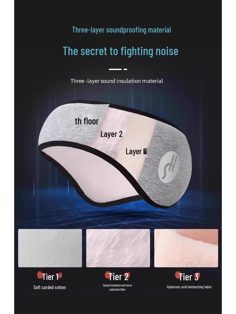 Регулируемая шумоизолирующая повязка для сна с наушниками и маской для глаз