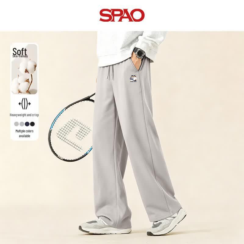 Мужские корейские прямые спортивные штаны SPAO с медведем