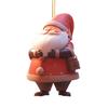 Christmas Santa Claus Ornaments 2D Acrylic Xmas Tree Hanging Decoration for Door Window Wall Tree Party Decor