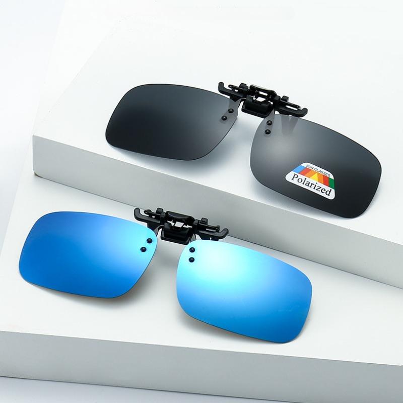 Rimless Flip Up Clip On Sunglasses Men Women Polarized Driving Fishing Cycling Night Vision Glasses Clip On Eyeglasses