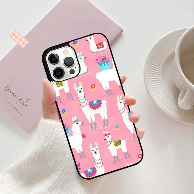 Cute Llama Alpaca Animals Cartoon Phone Case Cover for iPhone 17 Air 16 15 14 13 11 12 Pro Max Plus Shell Coque
