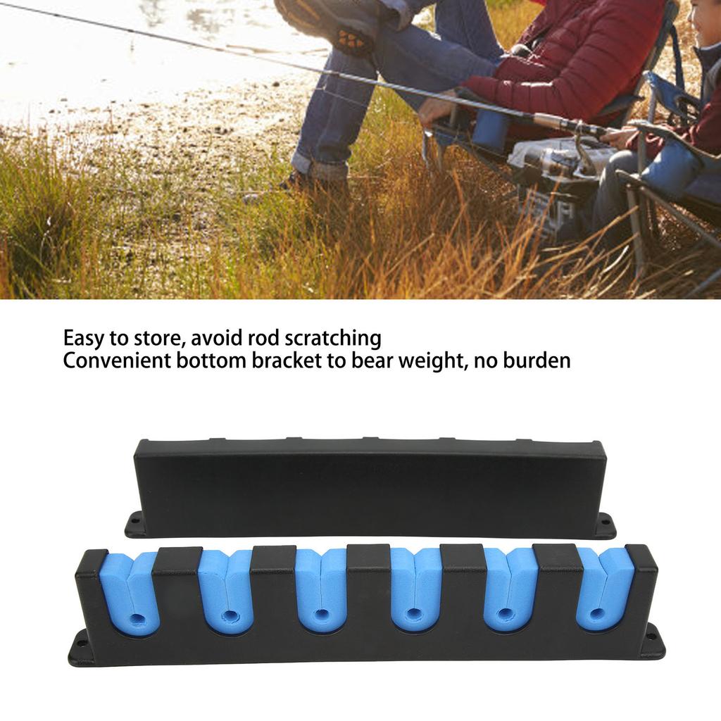 2Pcs Wall Mounted Fishing Rod Rack Orderly Storage Space Saving Anti Scratch Horizontal Fishing Rod Holder for Household