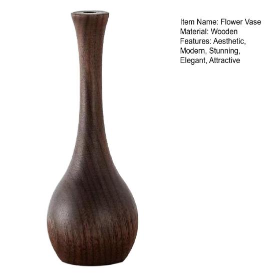 Миниатюрная деревянная ваза для сухоцветов, натуральный орех, аромадиффузор, винтажная маленькая декоративная ваза для настольной полки, домашний декор.
