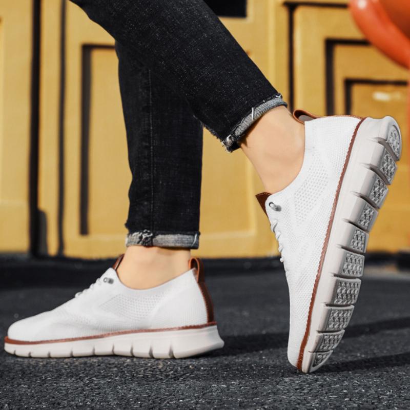 Мужская повседневная обувь большого размера в стиле британского буллока, модные летящие тканые дышащие легкие спортивные лоферы