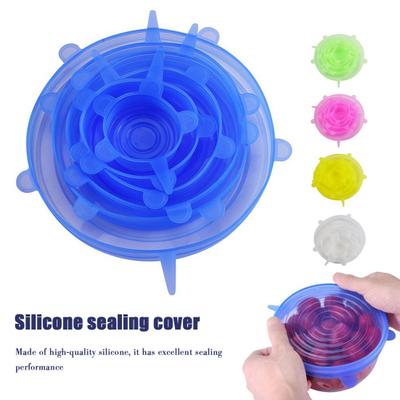 6 шт. силиконовых крышек, набор, защита от проливания, герметичность, кухонный помощник, многоразмерные крышки для сохранения свежести для контейнеров, высокие