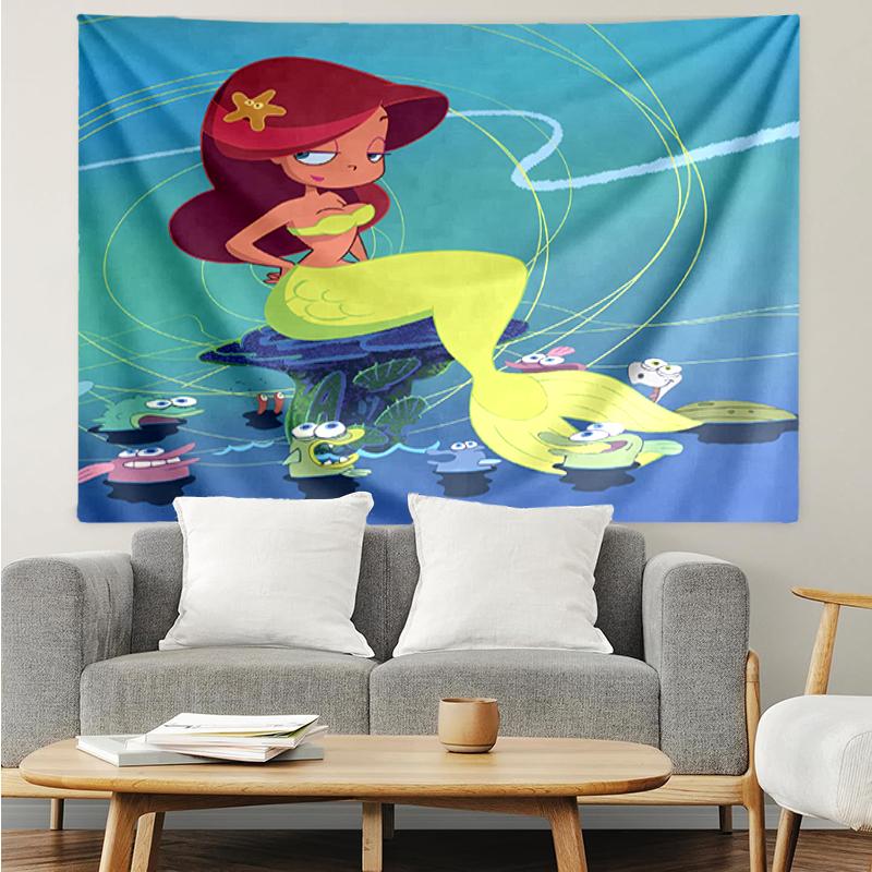 Zig & Sharko Print Tapestry, Backdrop, Easy Setup, Ideal for Bedroom, Office & Living Room, with Aesthetic Wall Hanging Decor.
