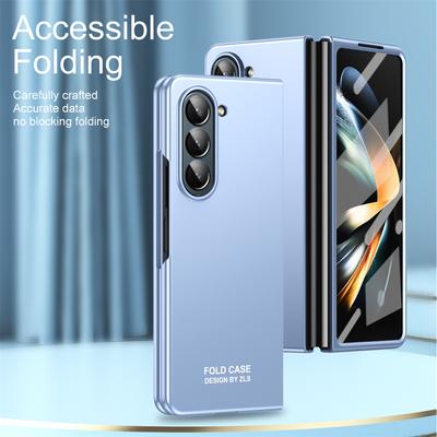 Роскошный чехол с покрытием для Samsung Galaxy Z Fold 5, тонкий корпус, матовая складная пленка с полным покрытием, защитная пленка, аксессуары