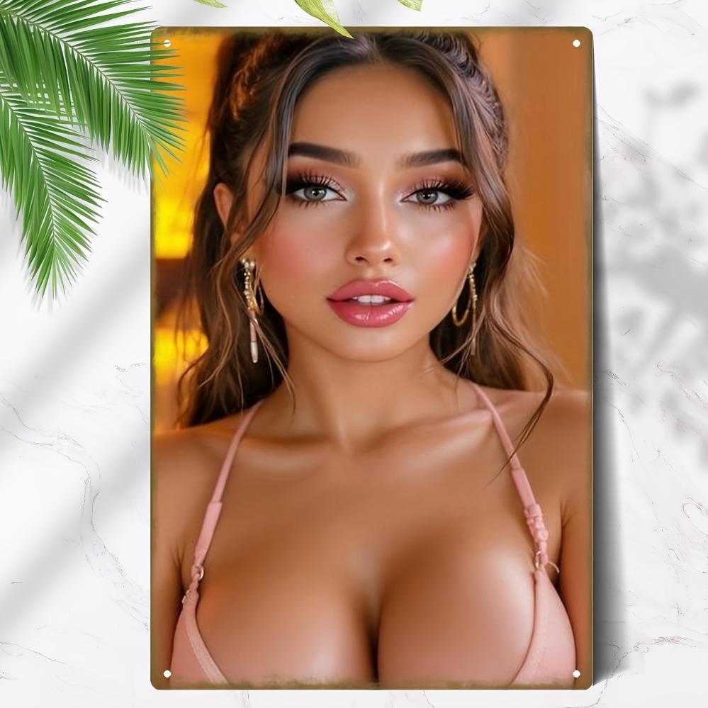 Сексуальное розовое нижнее белье Металлическая табличка 20*30см Прочный настенный декор для дома, клуба, офиса, бара Праздничный подарок Классический соблазнительный дизайн