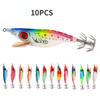 10pcs Colorful Wooden Shrimp 9.2g/10cm Imitation Fake Bait Hard Bait