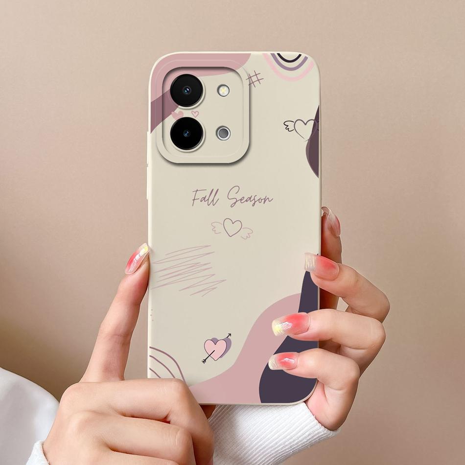 Чехол для Vivo Y28 Y28S Простой с бабочкой Высококачественная задняя крышка из жидкого силикона для Vivo Y 28 4G 5G Полная защита корпуса телефона