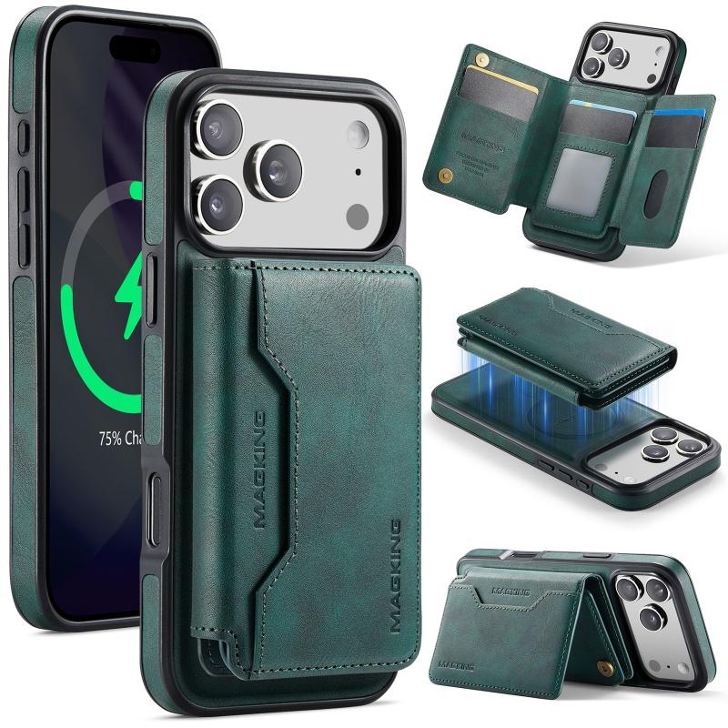 Кожаный кошелек-книжка Magsafe Чехол для телефона Для iPhone 17 Air 17 Pro Max 2-в-1 Съемные слоты для карт Чехол Сумка