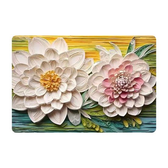 Коврик для пола 3D визуальный эффект цветочный узор нескользящая основа ковер гостиная спальня прихожая