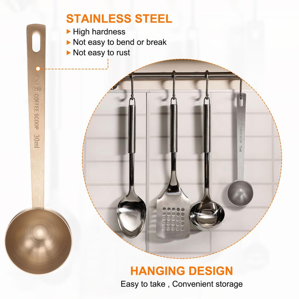 Uxcell Single Measuring Spoon, 2 Tablespoons (6 Teaspoons, 30ml), 304 Stainless Steel Single Tiny Square Bowl Measuring Spoon with Long Handle, Rose