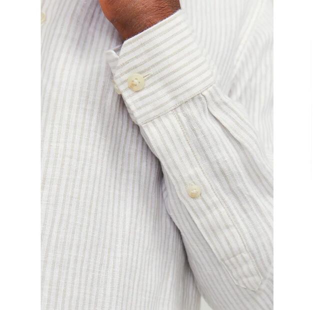 Jack & Jones Parker Linen Stripe рубашка с длинным рукавом