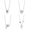 925 Silver Niche Fashion Light Luxury Premium Four-leaf Clover Love Devil's Eye Guardian Necklace DIY Style Necklace Personalized Jewelry