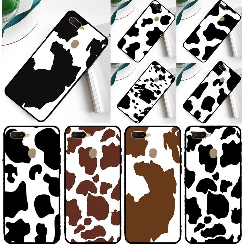 Spotted Cow Skin Print Case For Oppo A40 A60 A80 A16 A76 A96 A18 A38 A58 A78 A98 A91 A15 A17 A74 A94 A54 A57S Cover
