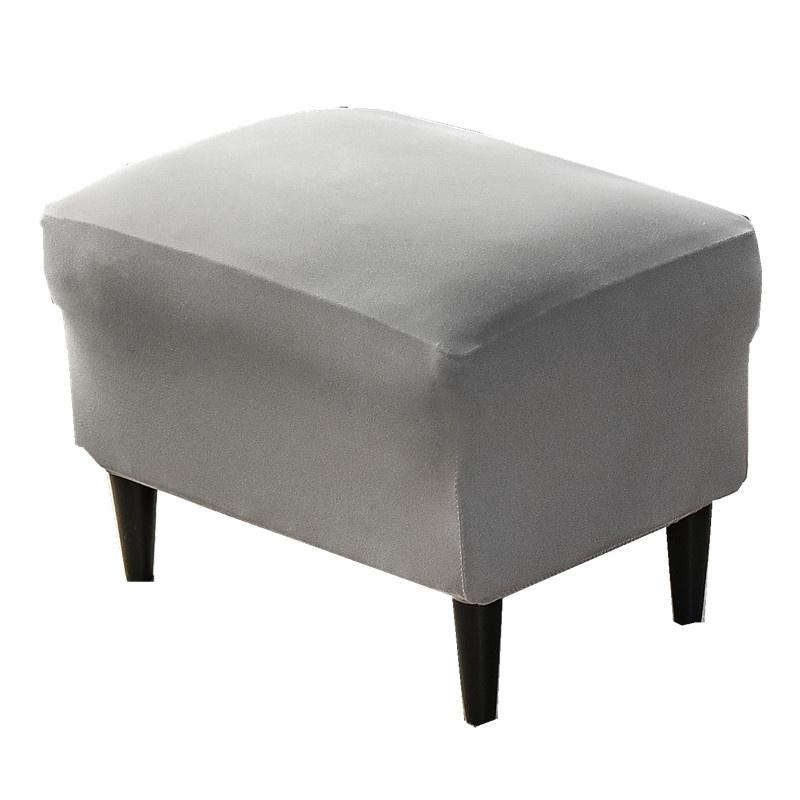Solid Color Ottoman Covers Spandex Rectangle Stool Cover All-inclusive Footstool Furniture Protector Sofa Footrest Slipcovers