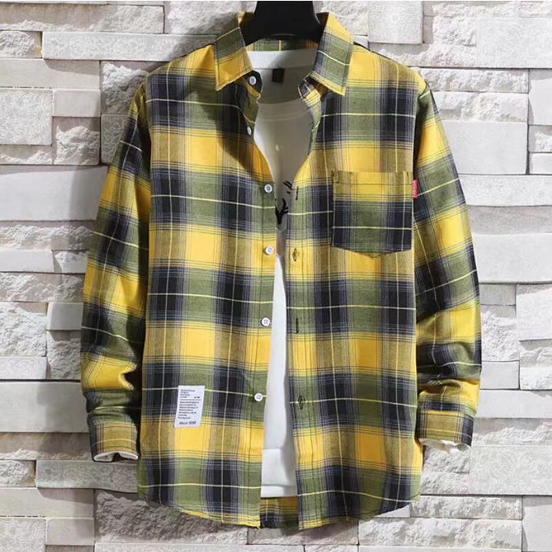 Модная подростковая рубашка, мужская весенняя блузка с длинным рукавом, повседневные рубашки для мужчин, топы