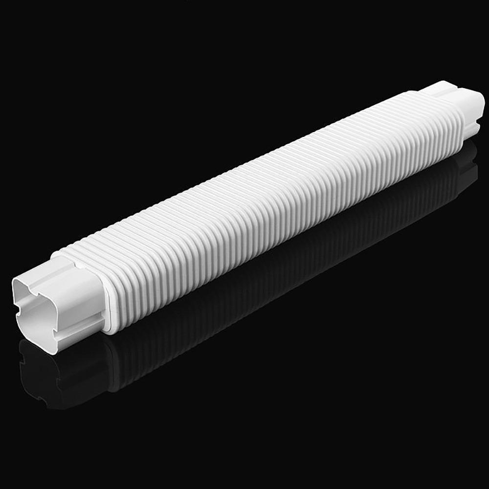 75*65mm Air Cond Lineset Cover System White PVC Coupling End Cap Cover Flat Elbow Weather Resistance Wall Cap Connection Lines
