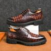 Модные мужские туфли-оксфорды на шнуровке из кожи с крокодиловым принтом для свадебной вечеринки, повседневные туфли-оксфорды для офиса, деловые туфли для мужчин
