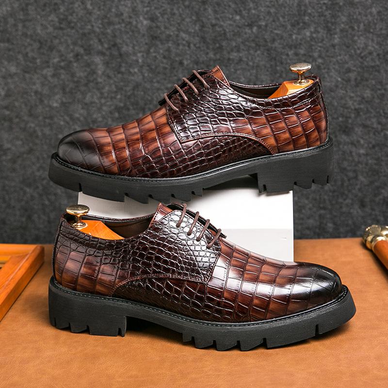 Модные мужские туфли-оксфорды на шнуровке из кожи с крокодиловым принтом для свадебной вечеринки, повседневные туфли-оксфорды для офиса, деловые туфли для мужчин