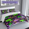 3PC Custom Name Alien Space Adventure Bedding Set Duvet Cover Closure Includes 1 Duvet Cover & 2 Pillowcases for Bedroom