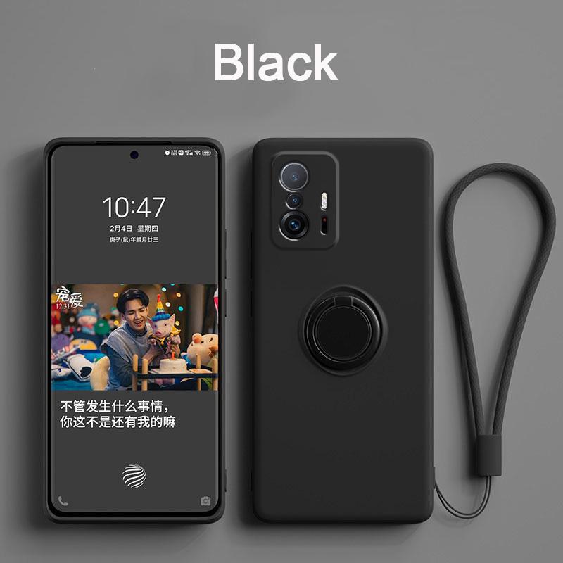 Luxury Magnetic Silicone Case Xiaomi Mi 10 10T Lite 11 11T 11i 5G NE Redmi Note 10s 11s 9 9s 9A 9AT 9C 8 8T POCO F3 Soft Full Cover Ring Holder Stand