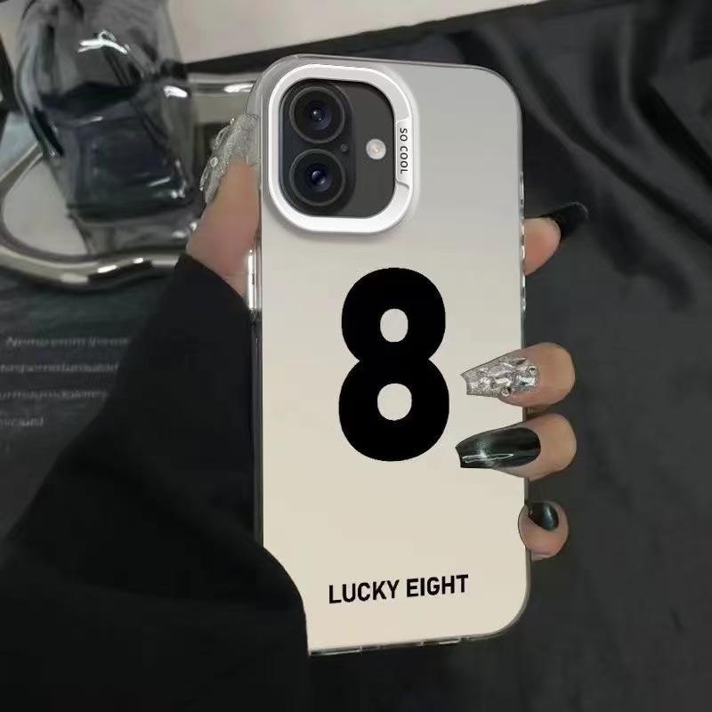Новый счастливый номер подходит для чехла для мобильного телефона iphone16 Apple 15promax/14 противоударный 13pro12 Европа и Америка