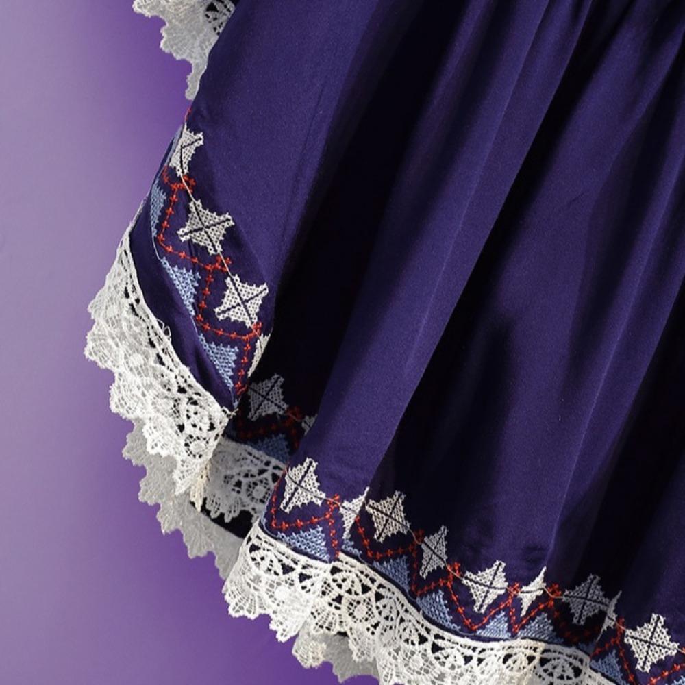 Embroidery Short Sleeve T Shirt Lace-up Tassel Ethnic Style Tops Bohemian Style T-shirt Women